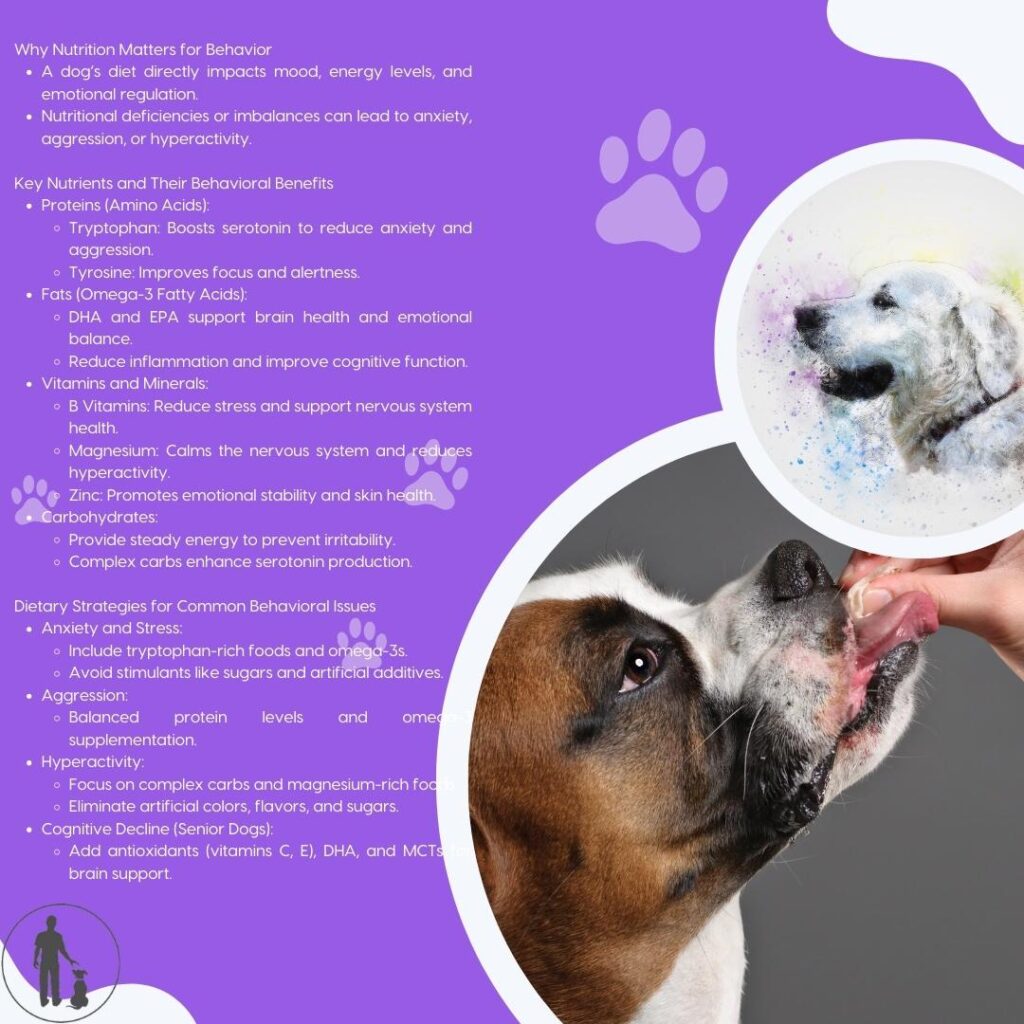 Proper nutrition directly connects to your dog's brain health and behavior