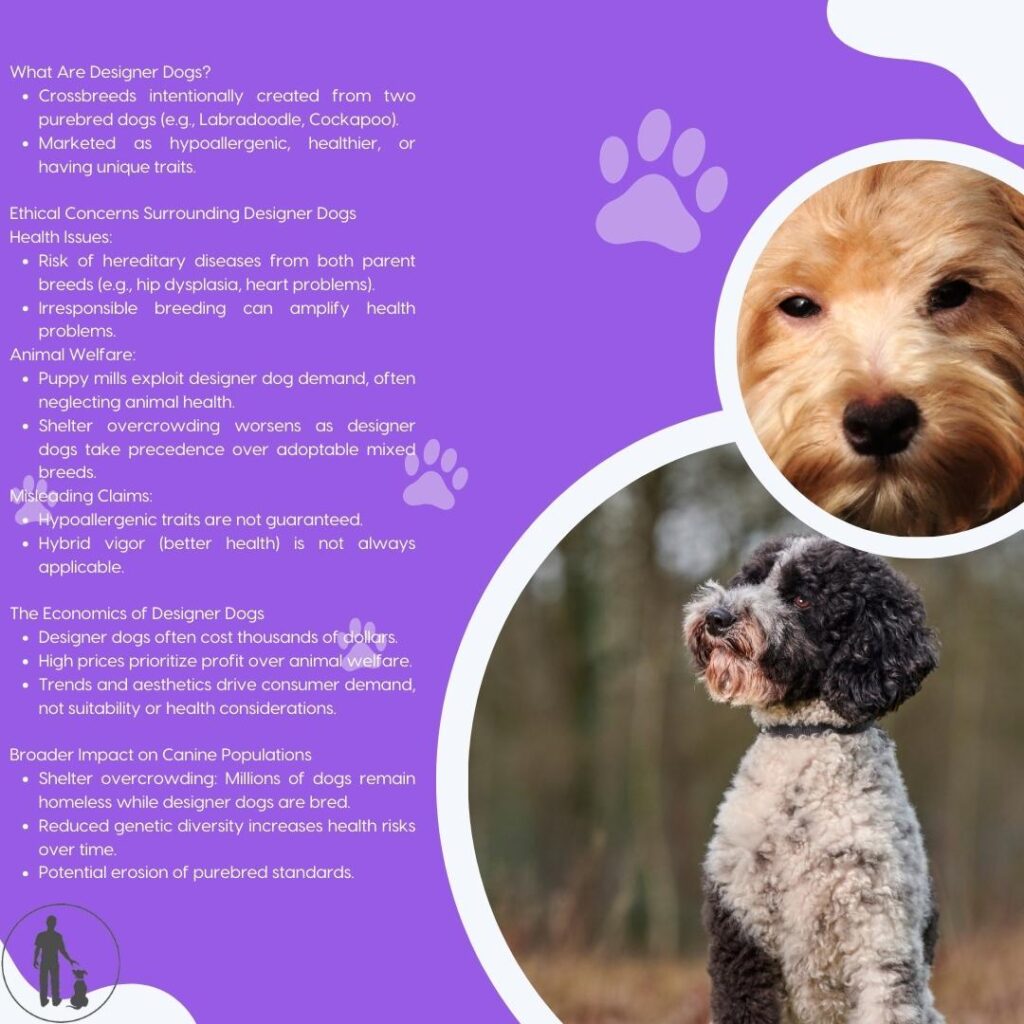 The rise in popularity of designer dogs has also led to the erosion of established breeding standards maintained by reputable breeders