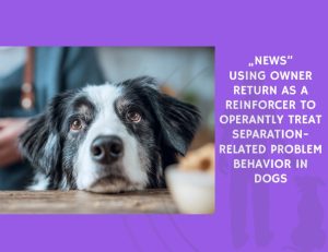 News-Using Owner Return as a Reinforcer to Operantly Treat Separation-Related Problem Behavior in Dogs
