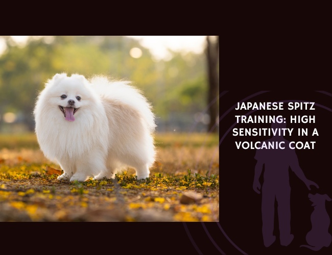 Japanese Spitz Training High Sensitivity in a Volcanic Coat